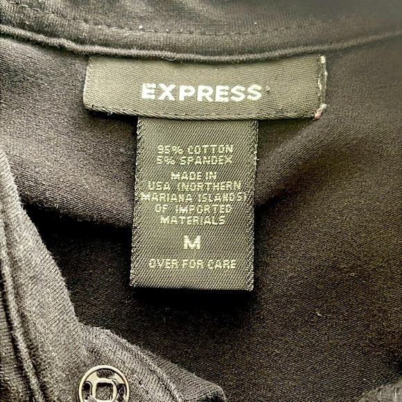 Express Black Long Sleeve Collared Shirt Size M - Picture 4 of 5